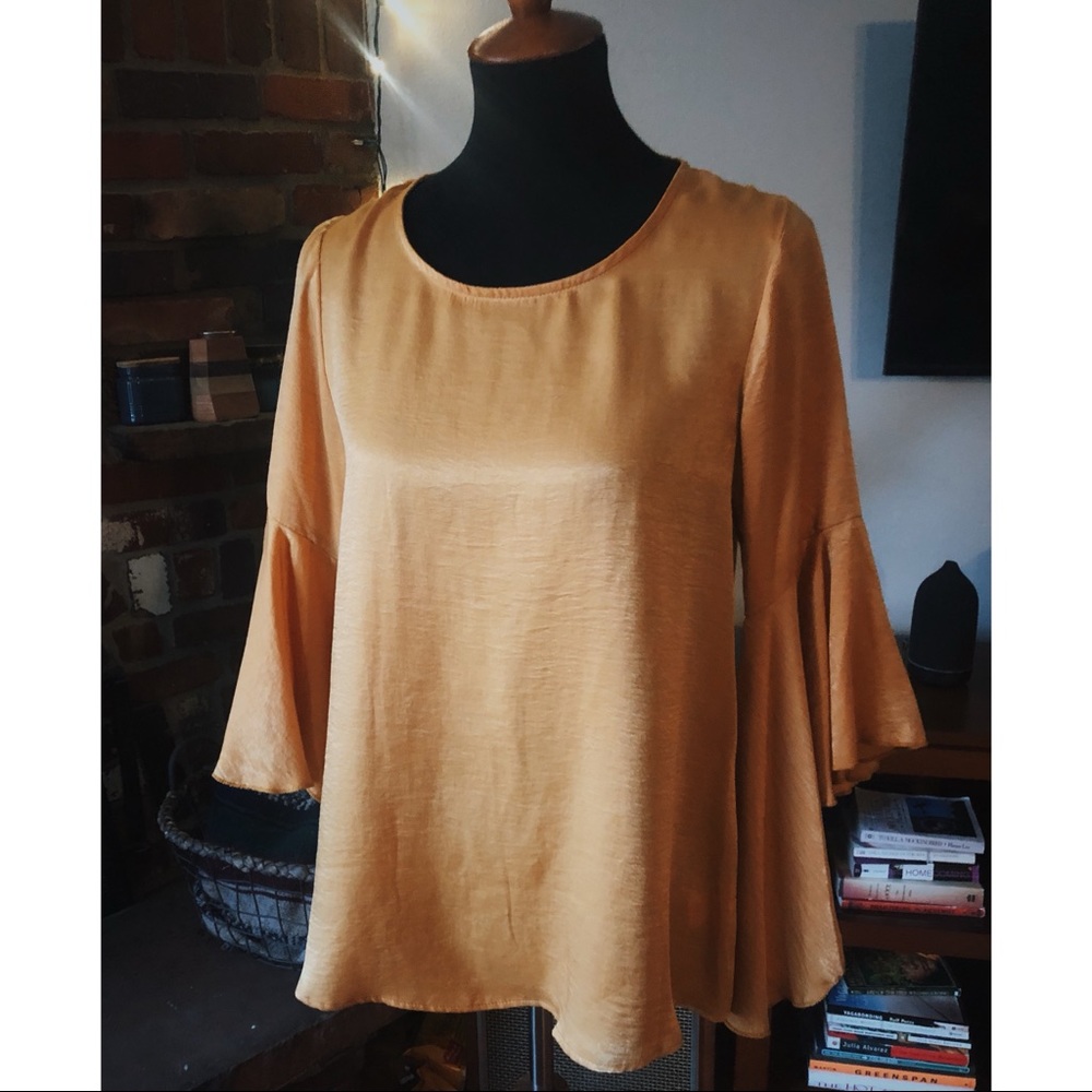 Bell Sleeve Silky Top